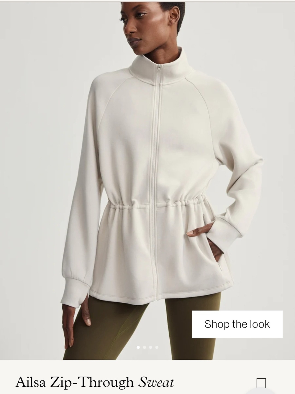 Varley Cream Lightweight Active Jacket with Subtle Logo